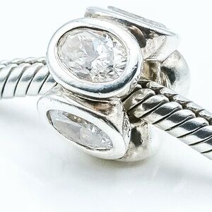 Pandora Retired Crystal and Sterling Silver - Set of Two Charms